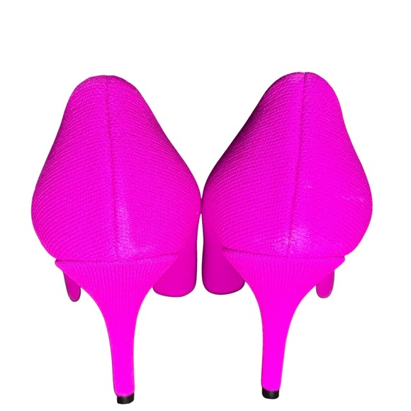 Balenciaga Hot Pink Knife Logo Pointed Toe Pumps EU 39/US 8.5 - Picture 10 of 11